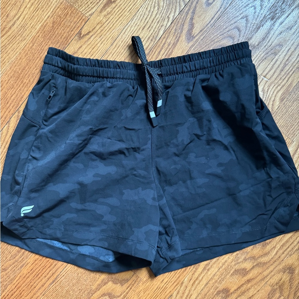 Fabletics Black Camo Athletic Shorts
